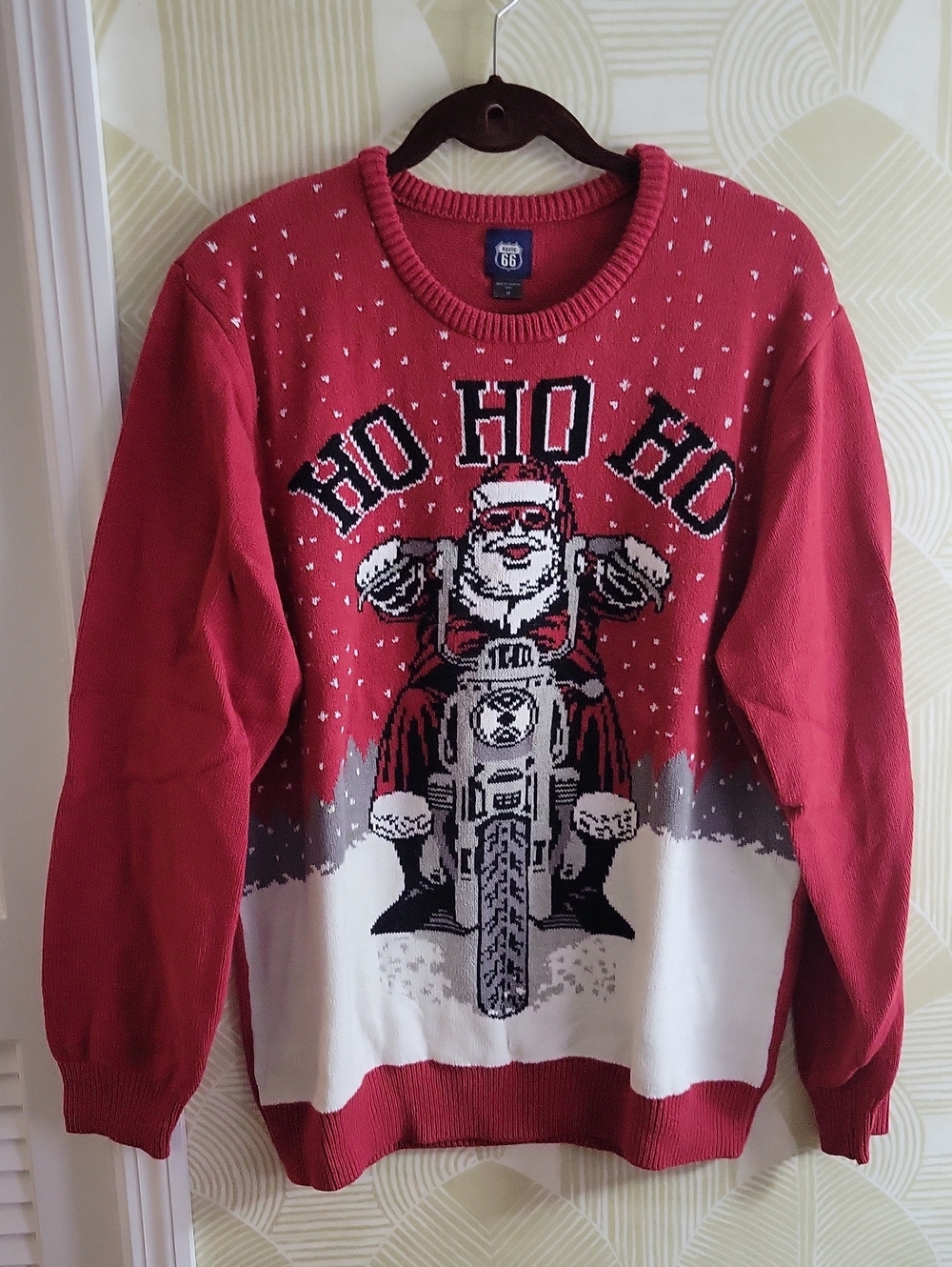 Red Holiday 'Ho Ho Ho' Santa Motorcycle Sweater